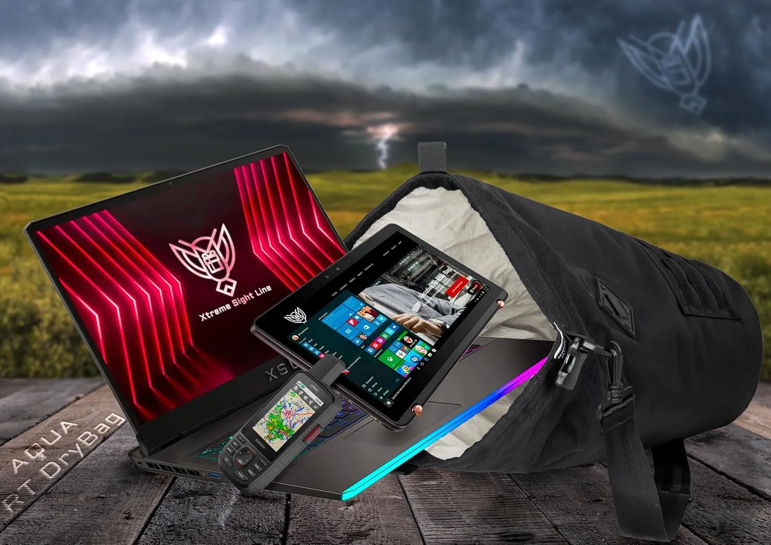 ~ AQUA RT Dry Bag~ Water-Proof Faraday Dry Bag for Laptops, Tablets, and Mid-Size Electronics ~ Small LITE Faraday Combo ~ Backwoods Camo