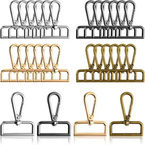 1-1/2 Inch D Ring Swivel Lobster Claw Clasps, 28 Pcs Lobster Claw Swivel Clasps Metal Lobster Lanyard Clasp Keychain Clips Hook for DIY Crafts Keychain Purse Handbag Making