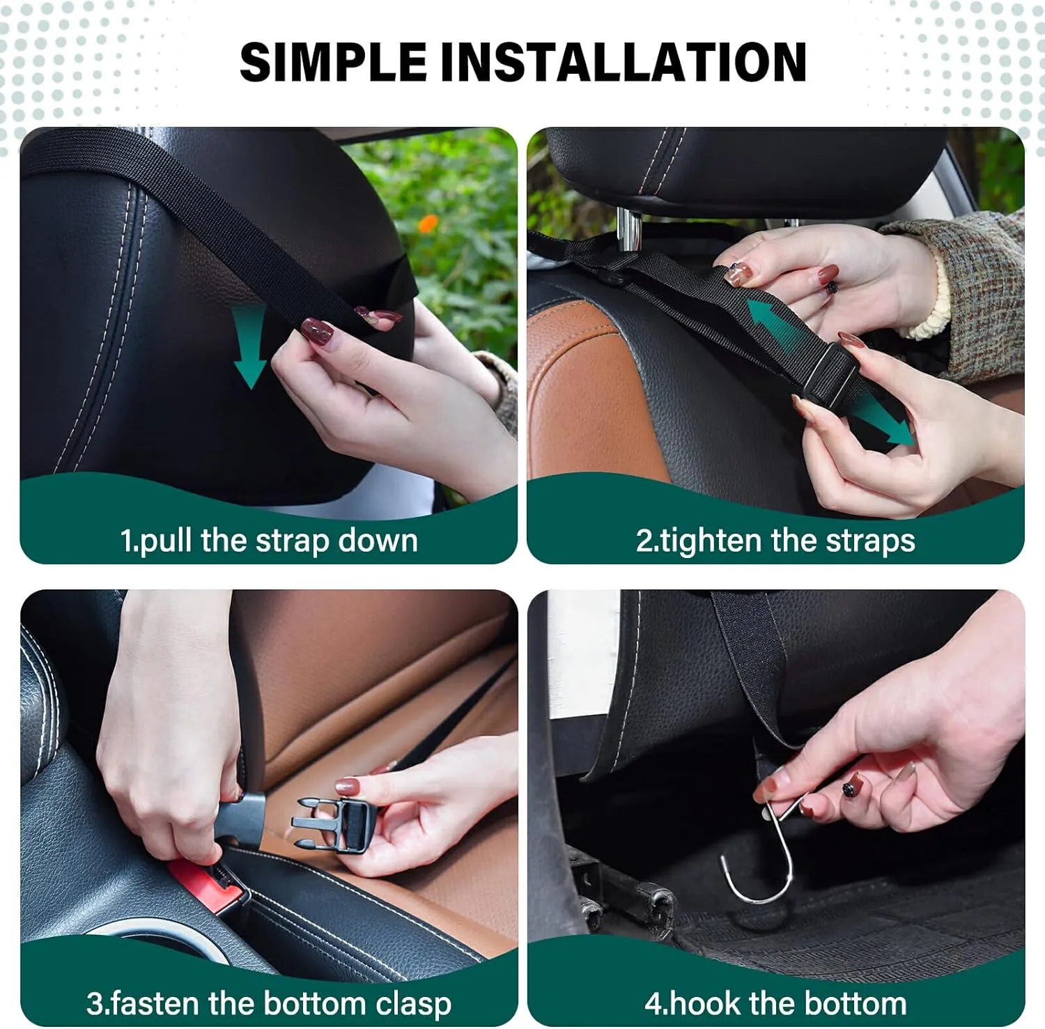 1 PC Automotive Seat Back Protectors, Car Backseat Kick Mats Organizer Tablet Cup Storage Holder Multi-Pocket Accessories Paris Street Pink Cherry Blossom Flowers Eiffel Tower