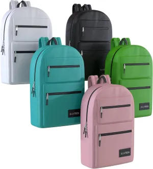 10 Pack Bulk Backpacks, Wholesale 17-Inch Lightweight Bookbags for Kids, Adults, School, Classroom, Travel, Gym Supplies with 1 Large, 2 Small Pocket, Perfect for Events, Corporate Bundles, Mix