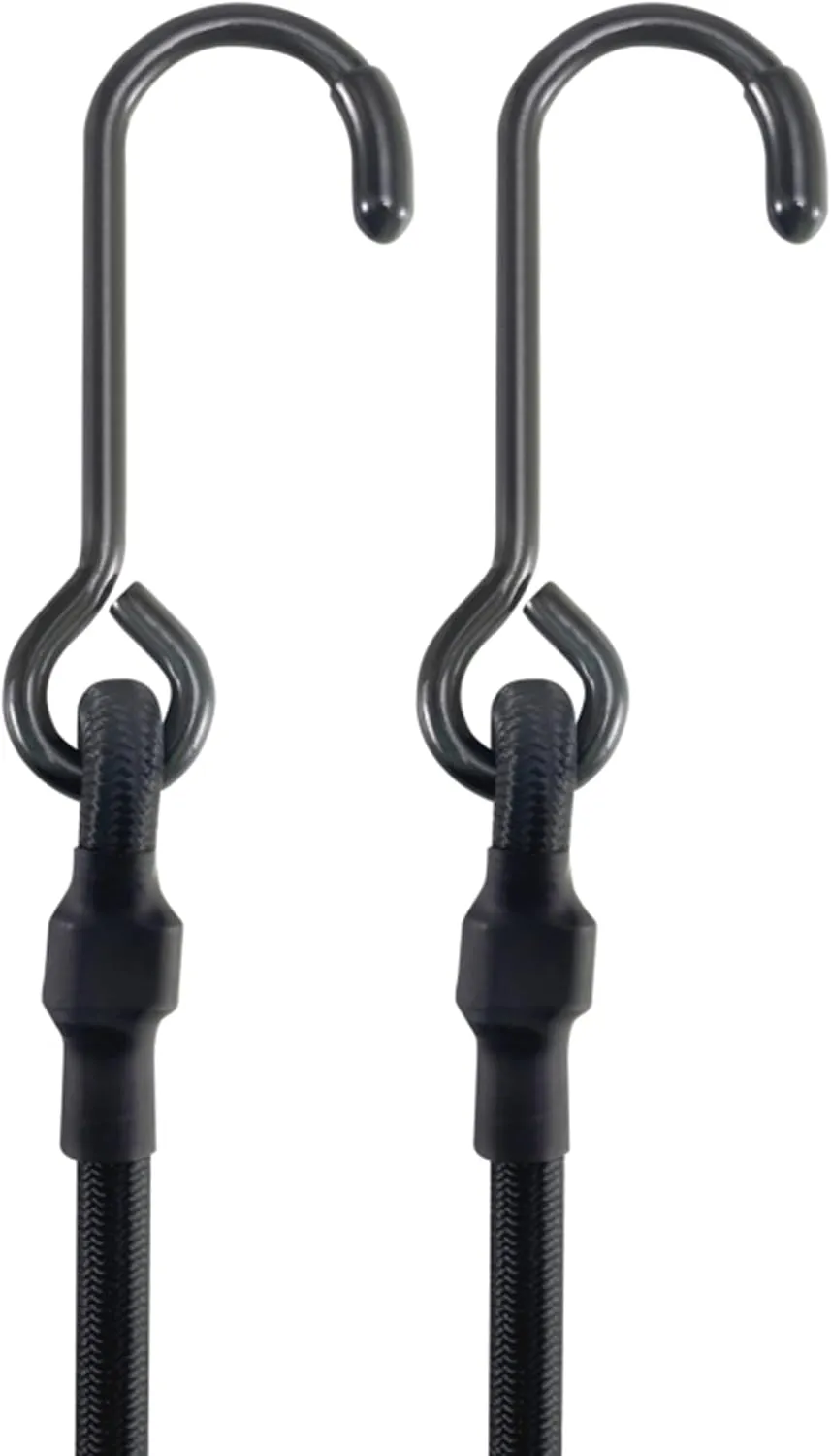 10 Pcs 4'' Short Mini Heavy Duty Bungee Cords with 180 lbs Max Break Strength & Rust Resistant Steel Hooks, Black Small UV Resistant Bungee Straps with 6mm Diameter, Perfect for Small Items & Tools