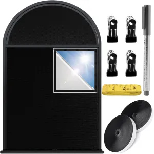 100% Blackout Curtains for Bedroom, Customizable Window Shades with Hooks & Loops Adhesive Stickers, Portable No Drill Blackout Blinds for Windows Cover Nursery Travel RV Home (39in x 57in)
