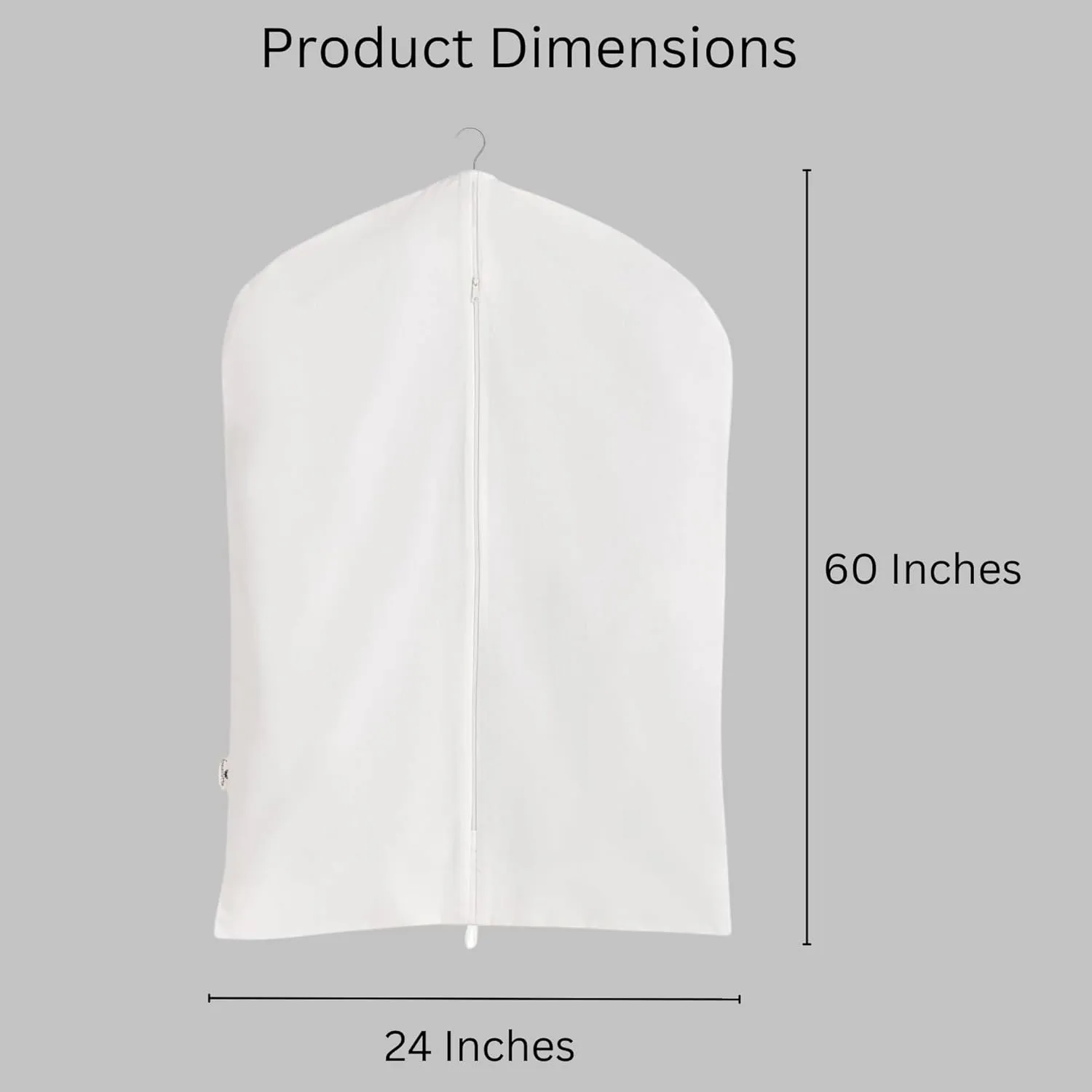 100% Cotton Canvas Garment Cover for Suits, Coats, Dresses; Travel Bag (X-Large (24"x60"), Off-White)
