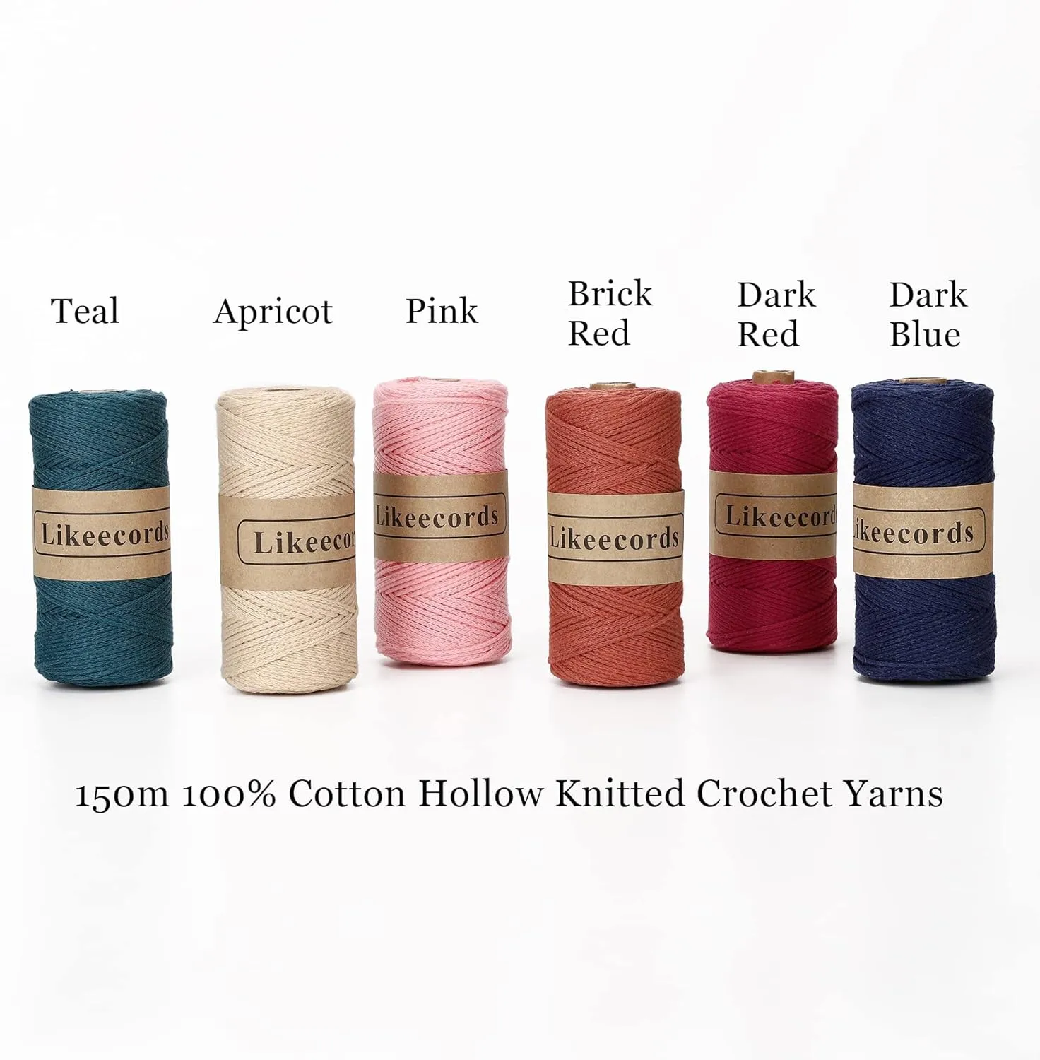 100% Cotton Crochet Yarn for Bag,3 Rolls/Pack 2mm x 510m,Macrame Cord,Chunky Yarn for Crocheting Handbag, Purse,Blankets Crafts Projects (Brown)