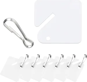 100 Pcs Key Tags White Plastic Hanging Tags with Metal Snap Hooks, Tags for Slotted Key Cabinets Boxes Lockers Sturdy Frosted Item Identifiers for Home Office and Garage