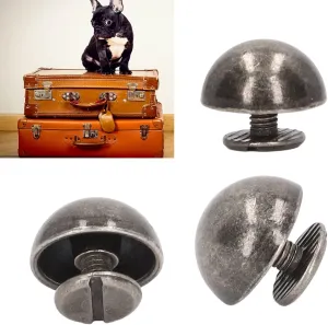 10mm 100 Sets Round Mushroom Shape Leather Rivet Chicago Screws Button RivetsStuds Rivets for Leather Craft Belt Wallet Handbag Decoration(Silver Black) Clothing Materials