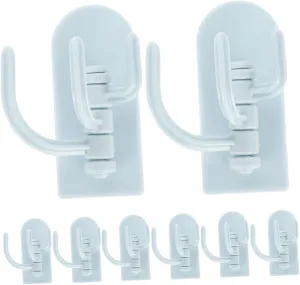 10pcs Brushed Nickel Shower Wall Hooks Adhesive Bathroom Hooks for Towels Coats and Bags Over The Door Hangers No Drill Installati