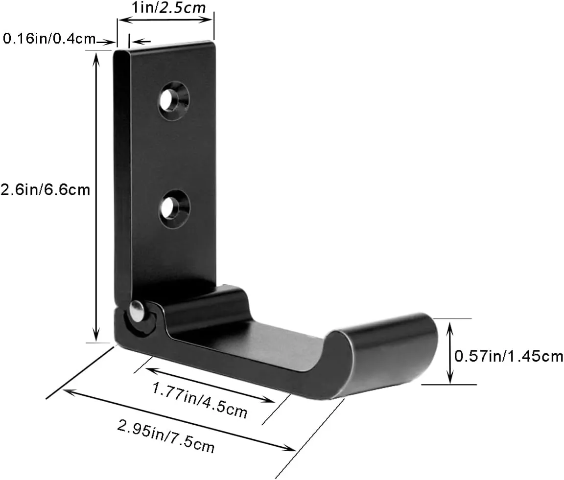 10PCS Folding Coat Hooks, Black Wall Hooks for Hanging Coat Hooks Hardware No Rust Heavy Duty Aluminum Alloy Hooks Wall Mounted with Screws for Keys, Towel, Hat, Bags
