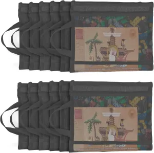 12 Pack Mesh Zipper Pouch Bags, A4 Double-Layer Nylon Handle Breathable Clear Toy Storage Bags with Zipper, Building Blocks Board Puzzles Sets Toy Organizers and Storage for Home Office