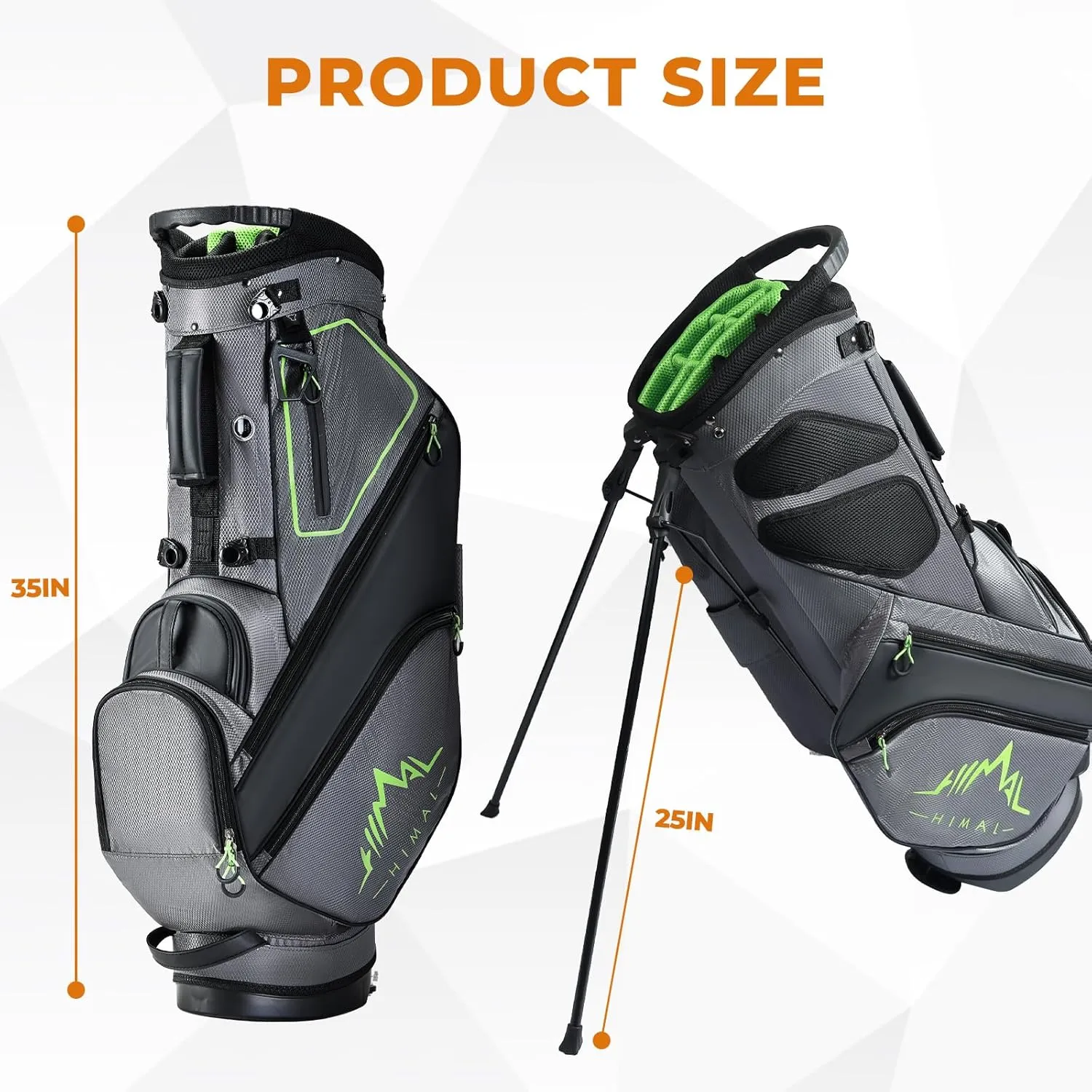 14 Way Dividers Golf Stand Bag Lightweight, Golf Bag for Men Women with Multiple Pockets, Dual Strap and Rain Cover Hood