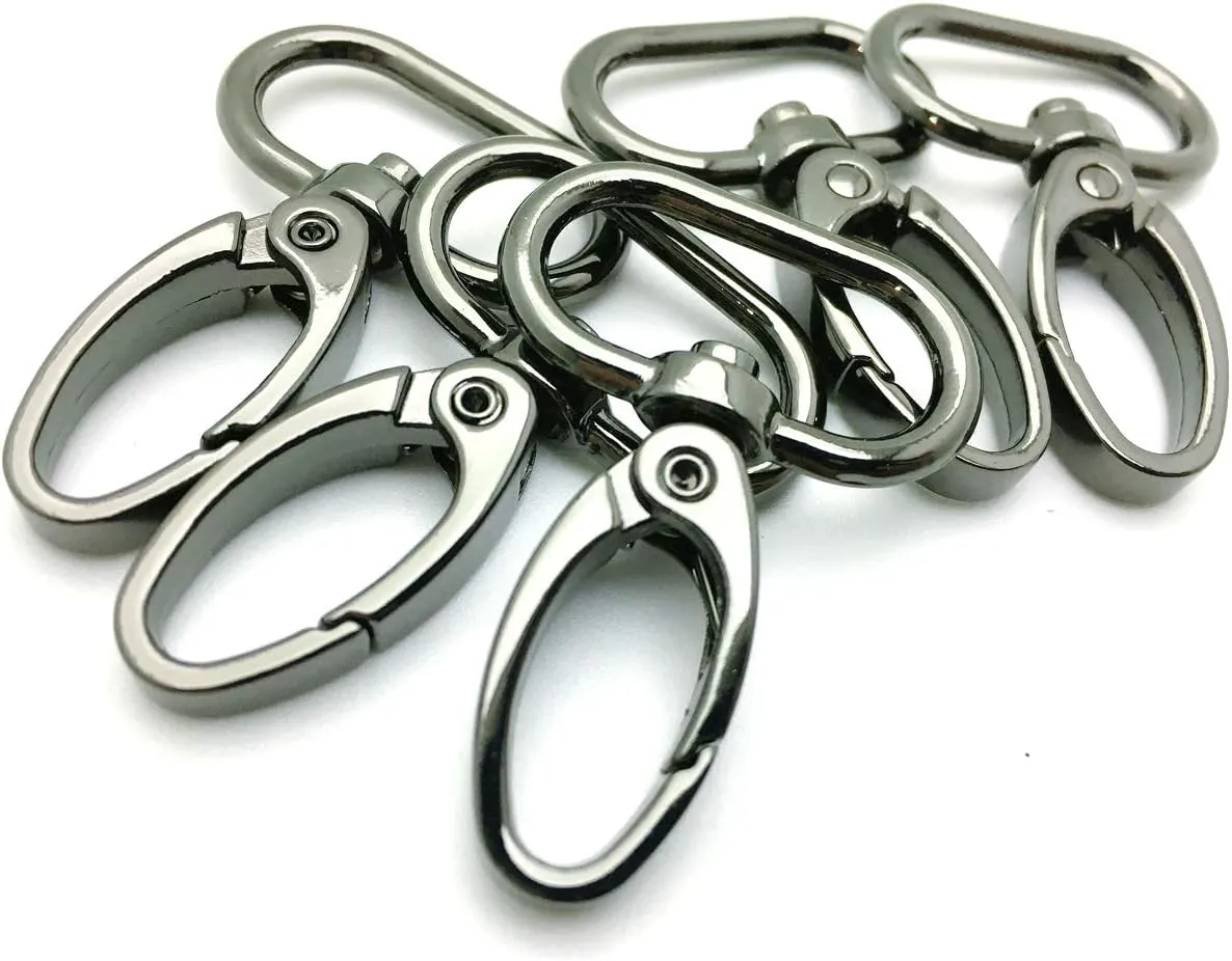 15 Pcs 25mm Inside Diameter Oval Ring Lobster Clasp Claw Swivel for Strap Push Gate Lobster Clasps Hooks Swivel Snap Fashion Clips (1 inch, Gunmetal)