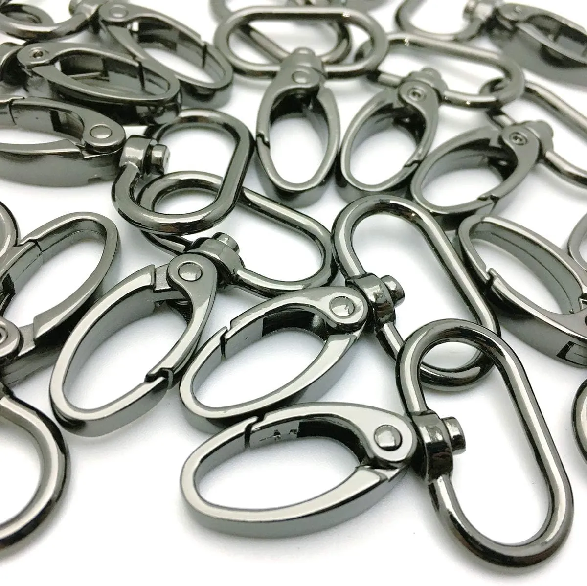 15 Pcs 25mm Inside Diameter Oval Ring Lobster Clasp Claw Swivel for Strap Push Gate Lobster Clasps Hooks Swivel Snap Fashion Clips (1 inch, Gunmetal)