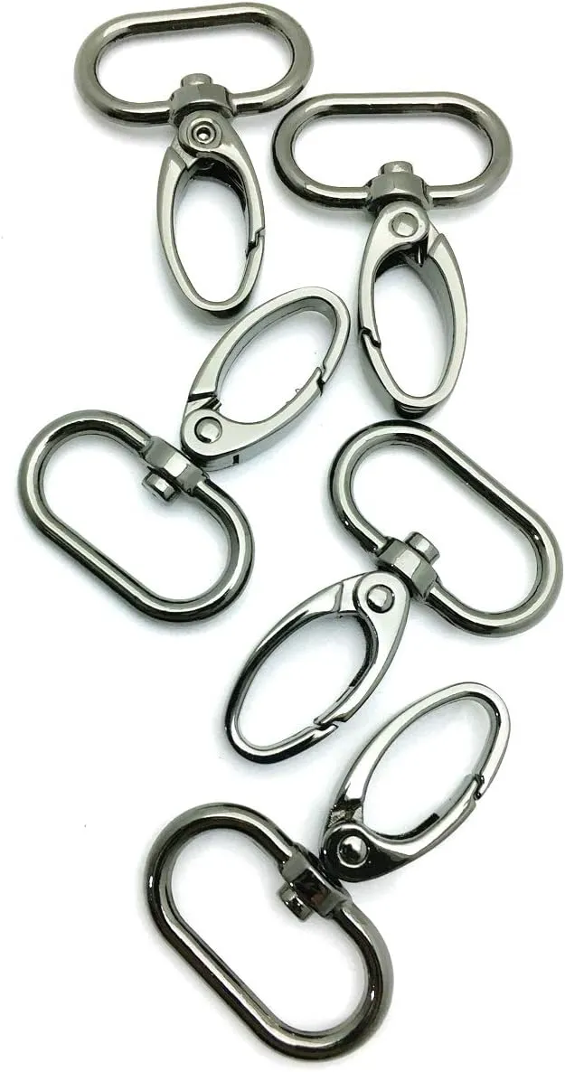 15 Pcs 25mm Inside Diameter Oval Ring Lobster Clasp Claw Swivel for Strap Push Gate Lobster Clasps Hooks Swivel Snap Fashion Clips (1 inch, Gunmetal)