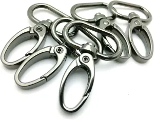 15 Pcs 25mm Inside Diameter Oval Ring Lobster Clasp Claw Swivel for Strap Push Gate Lobster Clasps Hooks Swivel Snap Fashion Clips (1 inch, Gunmetal)