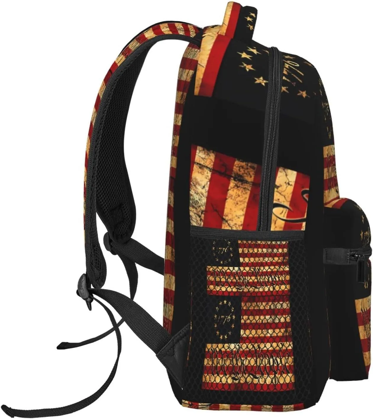 1776 American Independence Day American Flag We The People Casual Backpacks Sport Backpack Travel Rucksack Canvas Daypack Workout Bags with Pockets for Gym Working Hiking