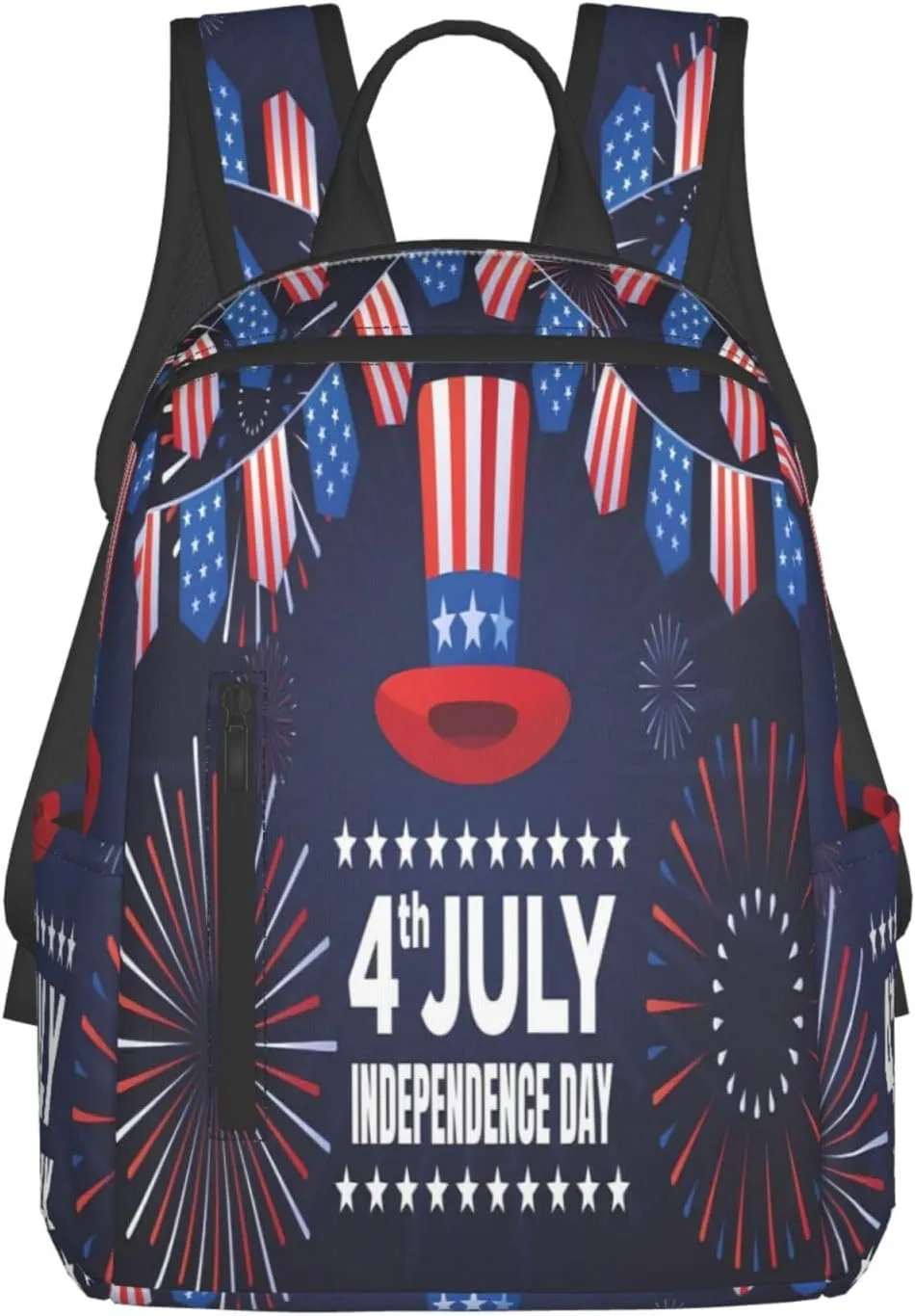 1776 American Independence Day American Flags Casual Backpacks Laptop Backpack Outdoor Travel Rucksack Sport Carry-On Daypack Lightweight Bag with Multi-Pockets