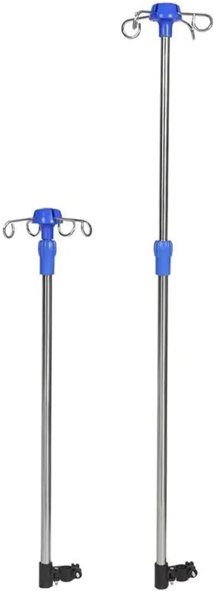 2 Pcs Iv Pole Stainless Steel 4 Hook Iv Stand for Wheelchair Iv Bag Holder Stand Height Adjustable Telescopic Infusion Stand