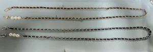 2 PCS Metal Chain Straps, 49" Leather Purse Straps Replacement, DIY Purse Chain Accessories, Crossbody Bag and Handbag Strap with Metal Buckles (Silver & Gold)