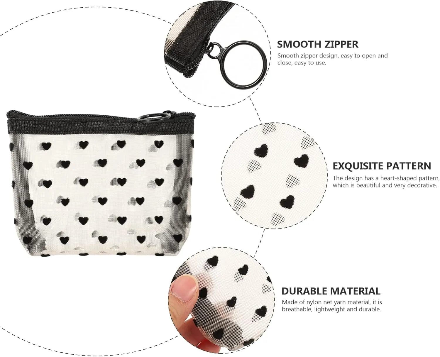 2 Sets Mesh Cosmetic Bag Toiletry Bag for Travel Clear Organizer Bags Mesh Pencil Bag Travel, Beigex4pcs, 12X8.5X3CMx4pcs