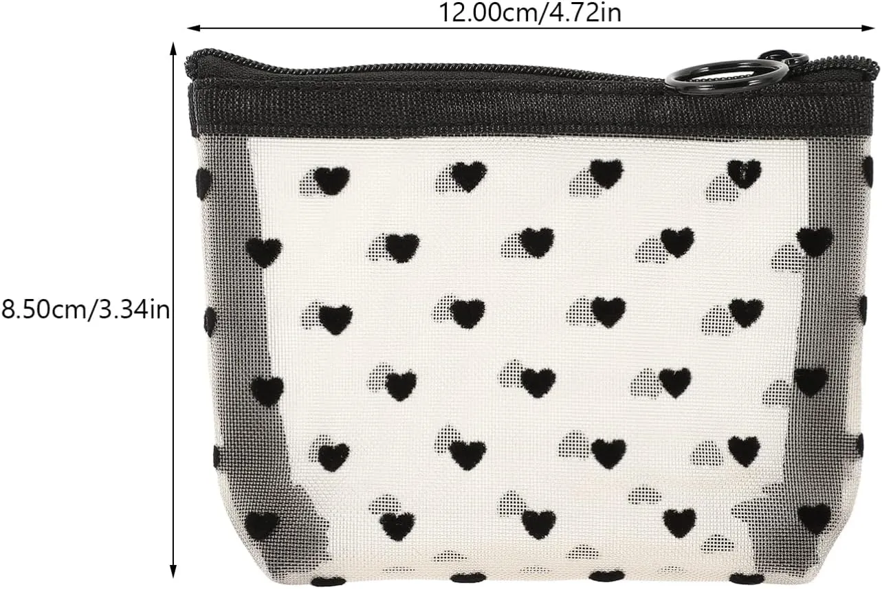 2 Sets Mesh Cosmetic Bag Toiletry Bag for Travel Clear Organizer Bags Mesh Pencil Bag Travel, Beigex4pcs, 12X8.5X3CMx4pcs