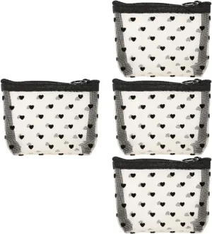 2 Sets Mesh Cosmetic Bag Toiletry Bag for Travel Clear Organizer Bags Mesh Pencil Bag Travel, Beigex4pcs, 12X8.5X3CMx4pcs