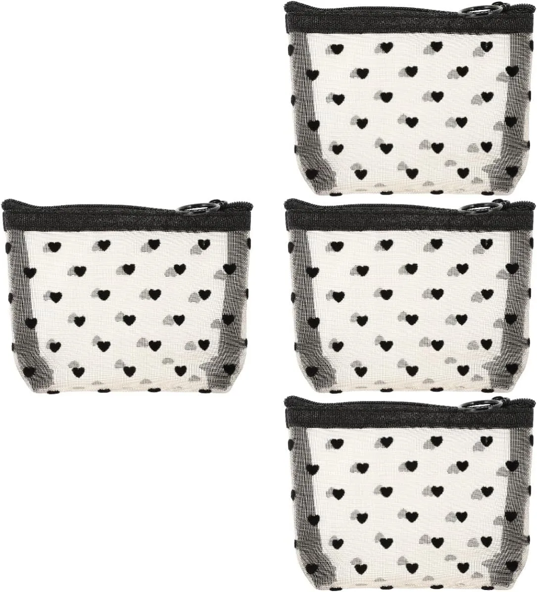 2 Sets Mesh Cosmetic Bag Toiletry Bag for Travel Clear Organizer Bags Mesh Pencil Bag Travel, Beigex4pcs, 12X8.5X3CMx4pcs