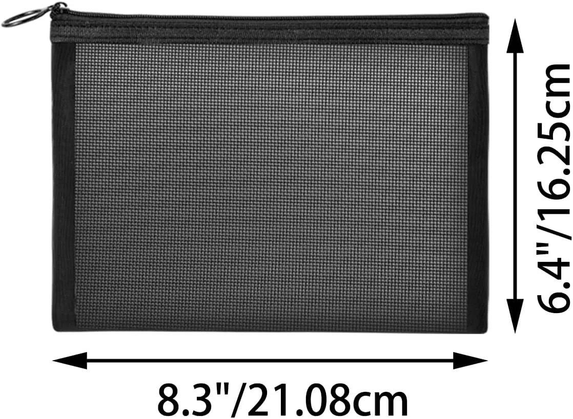 20 Pieces Mesh pouch, Mesh Makeup Bag Portable Makeup Pouch Travel Toiletry Bag for Makeup Organizer Home Office Travel Accessories, Mesh Cosmetic Bag with Zipper