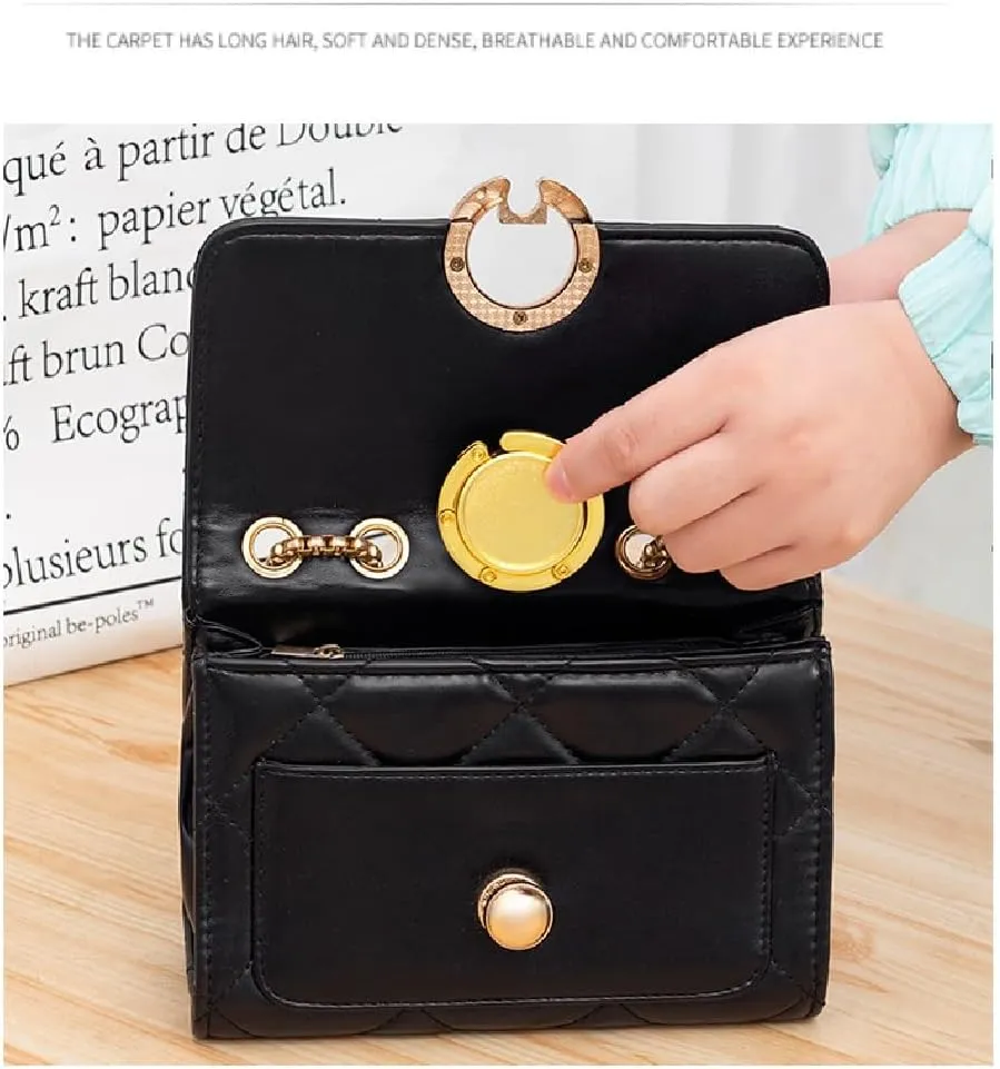 20 Pieces Sublimation Blank Gold Personalized Purse Hooks DIY Heat Transfer Print Handbag Hangers Portable and Foldable Custom Unique Bag Hook for Men Mother Girlfriend Women Gifts (Gold)