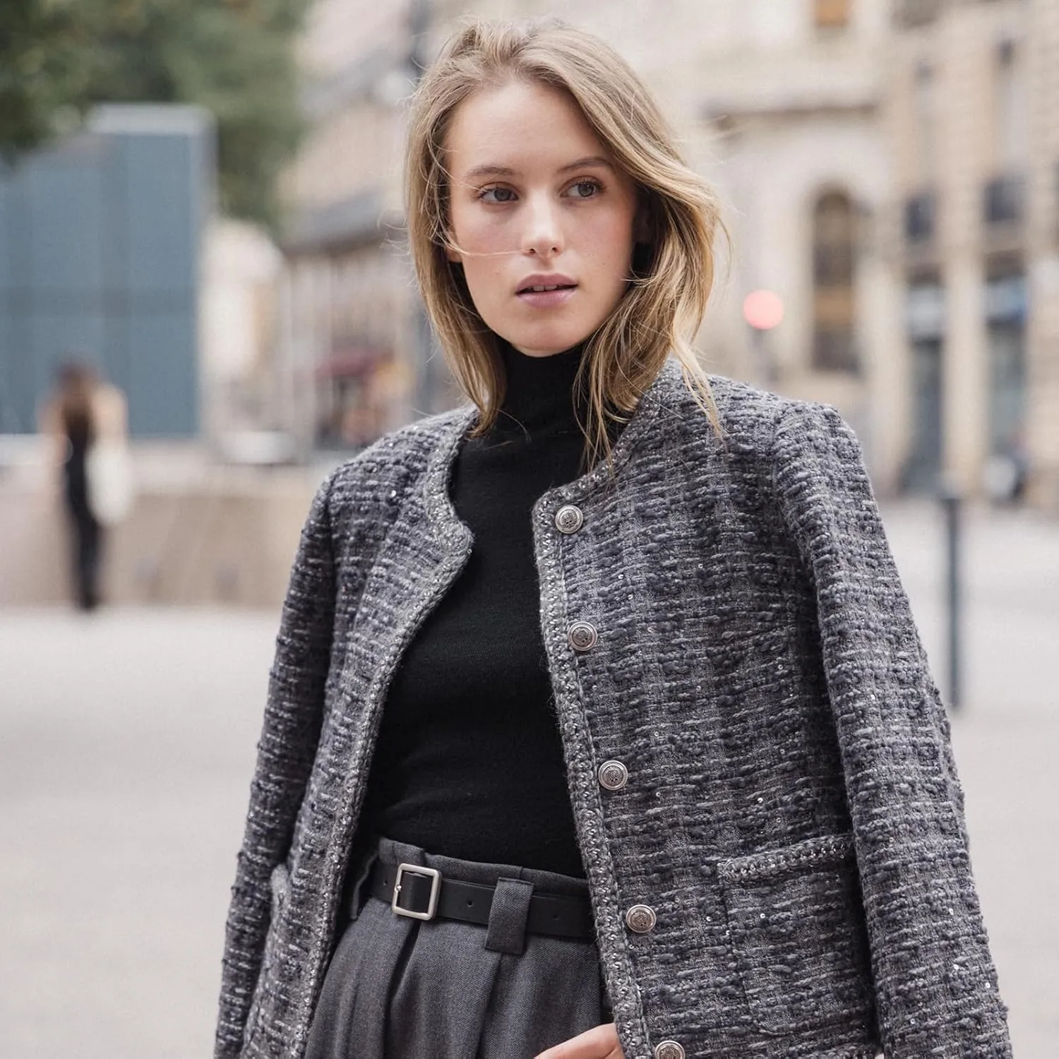 2025 Womens Casual Blazers Long Sleeve Work Office Open Front Suit Jacket Business Blazer