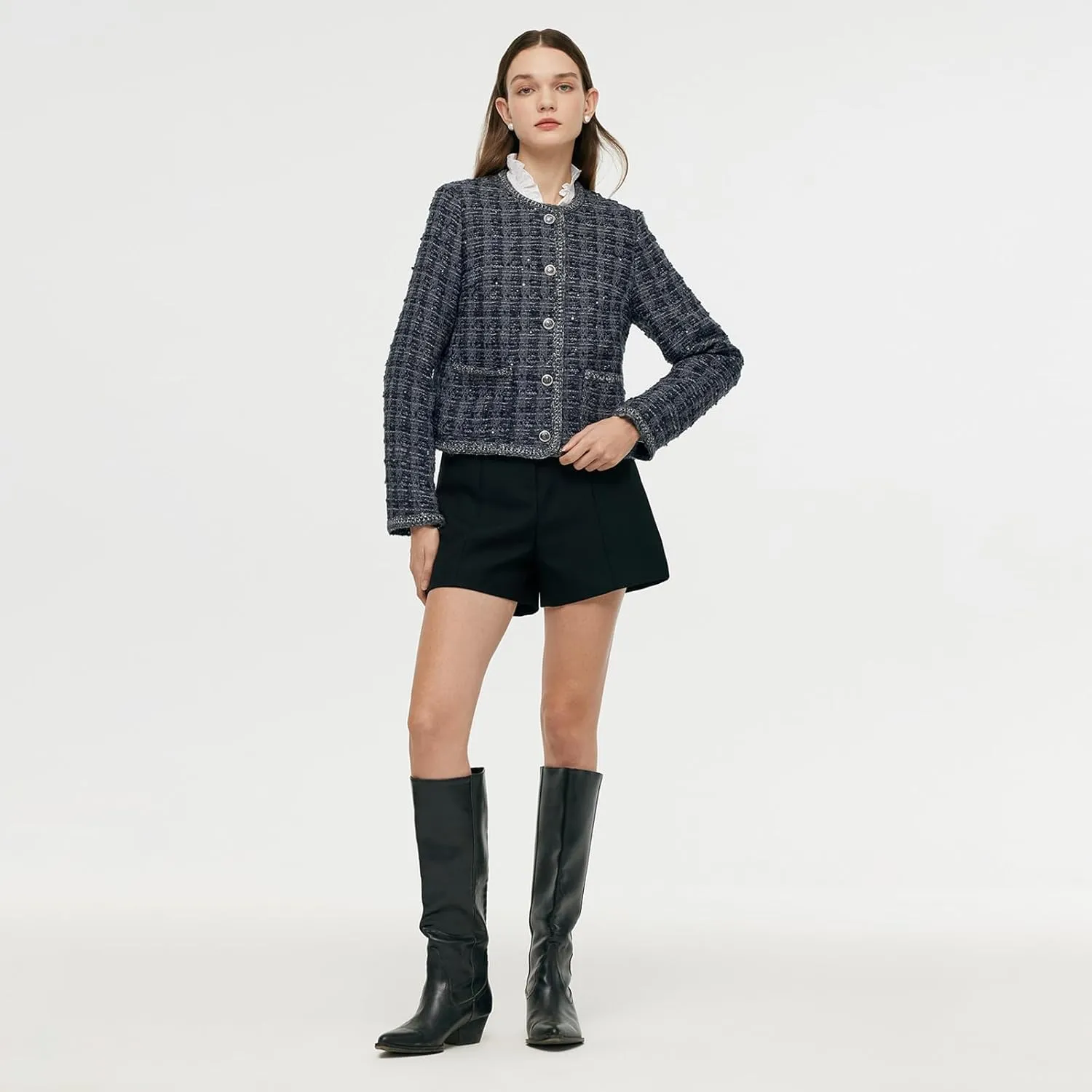 2025 Womens Casual Blazers Long Sleeve Work Office Open Front Suit Jacket Business Blazer
