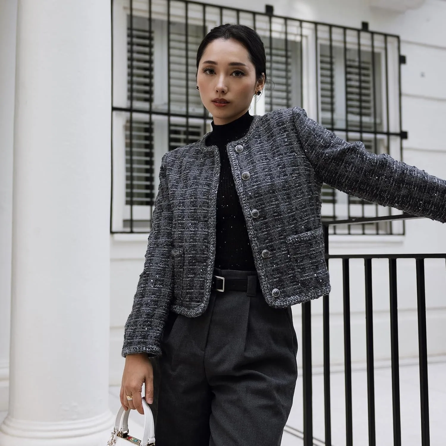 2025 Womens Casual Blazers Long Sleeve Work Office Open Front Suit Jacket Business Blazer