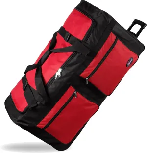 20"/30"/36"/40" Rolling Duffle Bag Travel Wheeled Luggage Suitcase (Red, 36-inch)