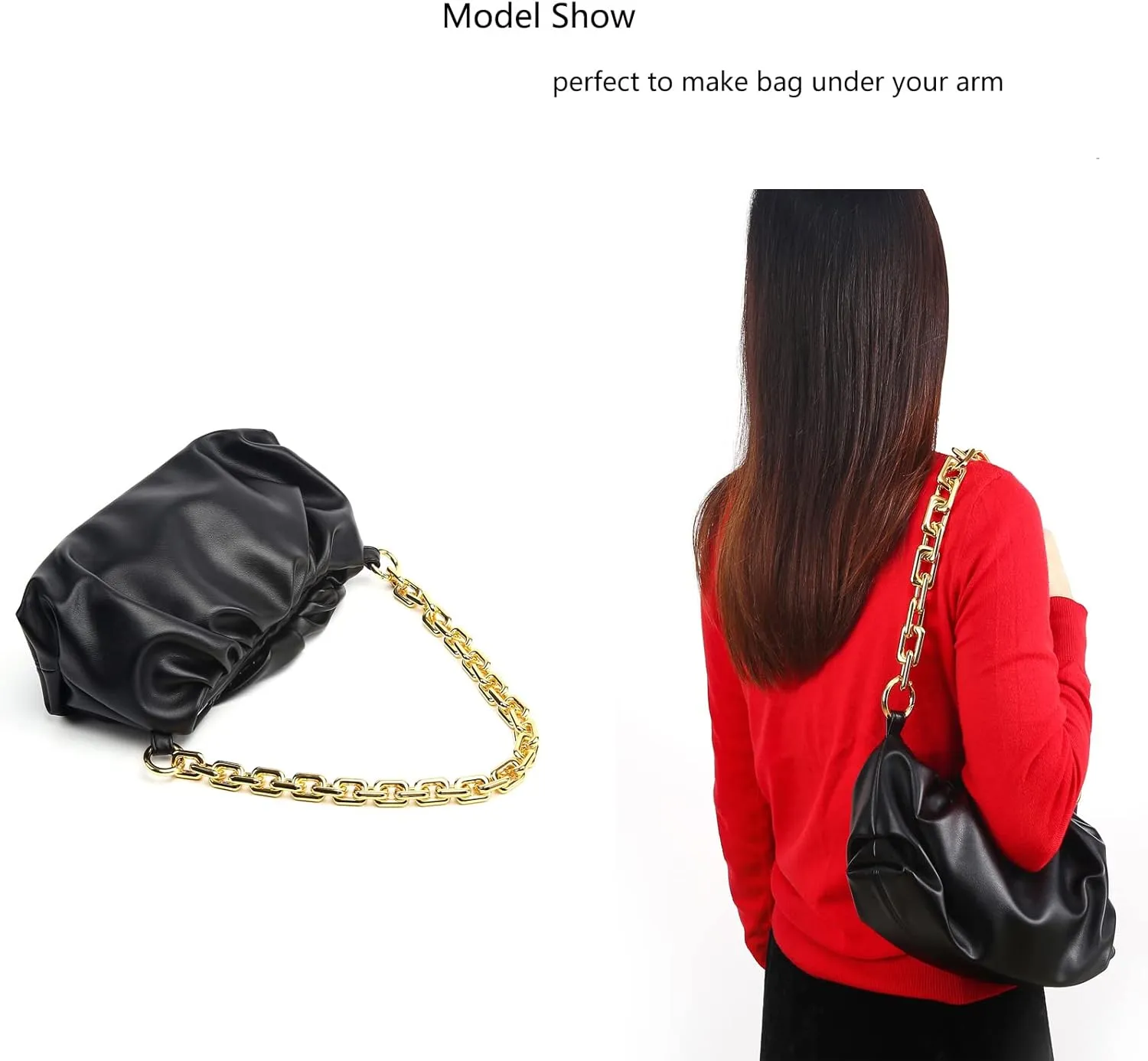 22.5 Inch Gorgeous Heavy Metal Bag Chains Purse Handle Shoulder Strap Replacement (Yellow Gold,Small)