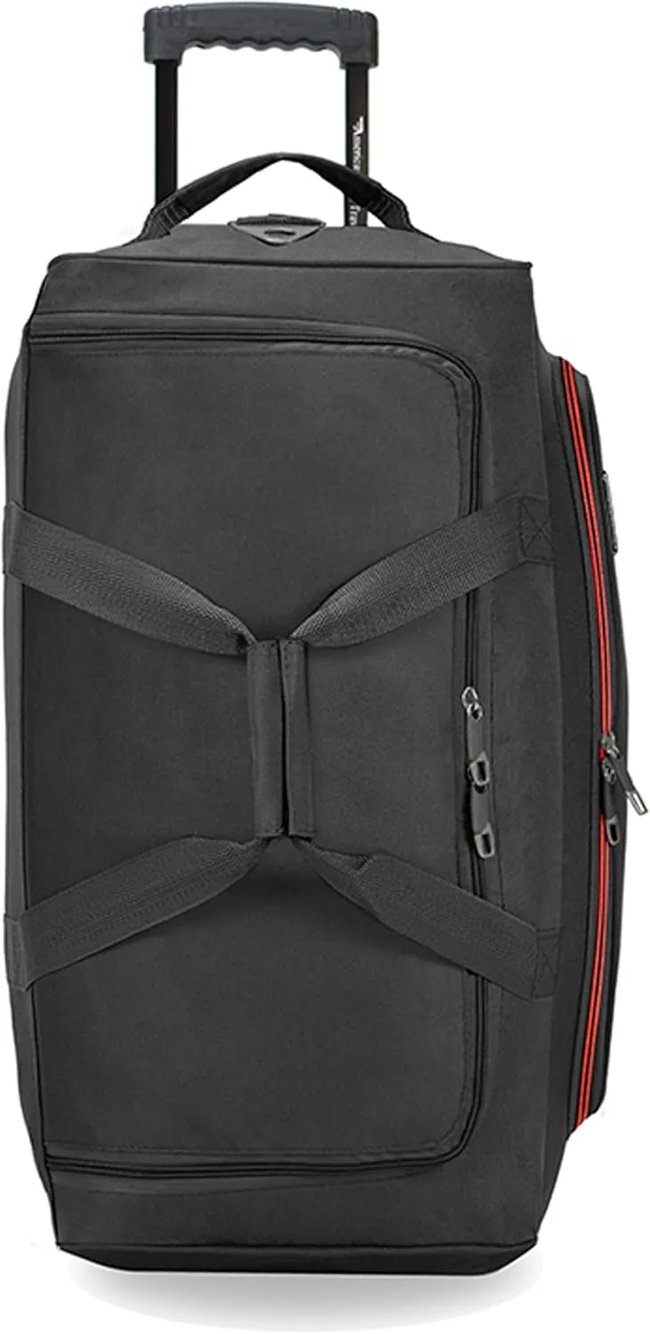 22"/30"/36" Rolling Duffel Bag Travel Wheeled Luggage Suitcase (Black, 22-inch)