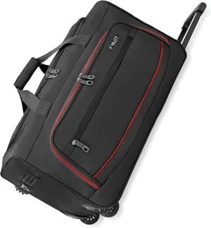 22"/30"/36" Rolling Duffel Bag Travel Wheeled Luggage Suitcase (Black, 22-inch)