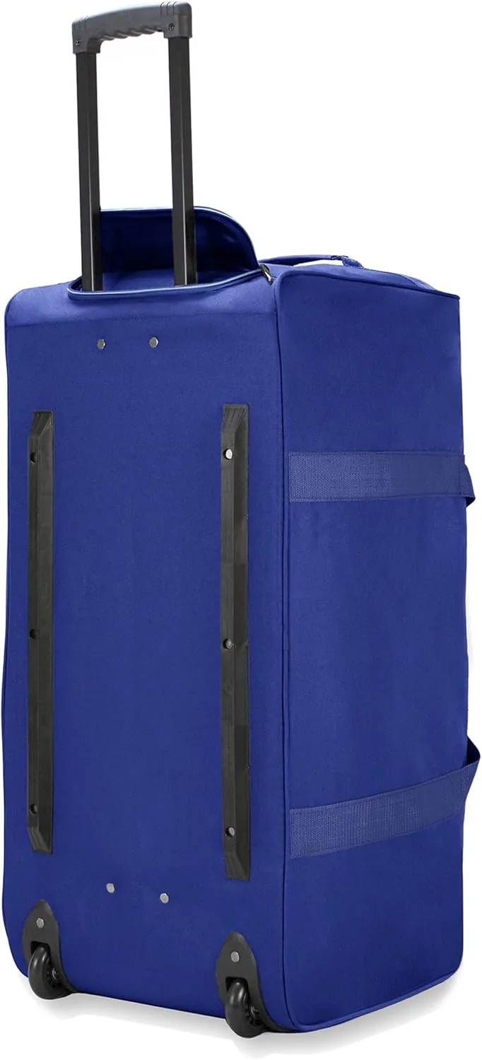 22"/30"/36" Rolling Duffel Bag Travel Wheeled Luggage Suitcase (Blue, 30-inch)