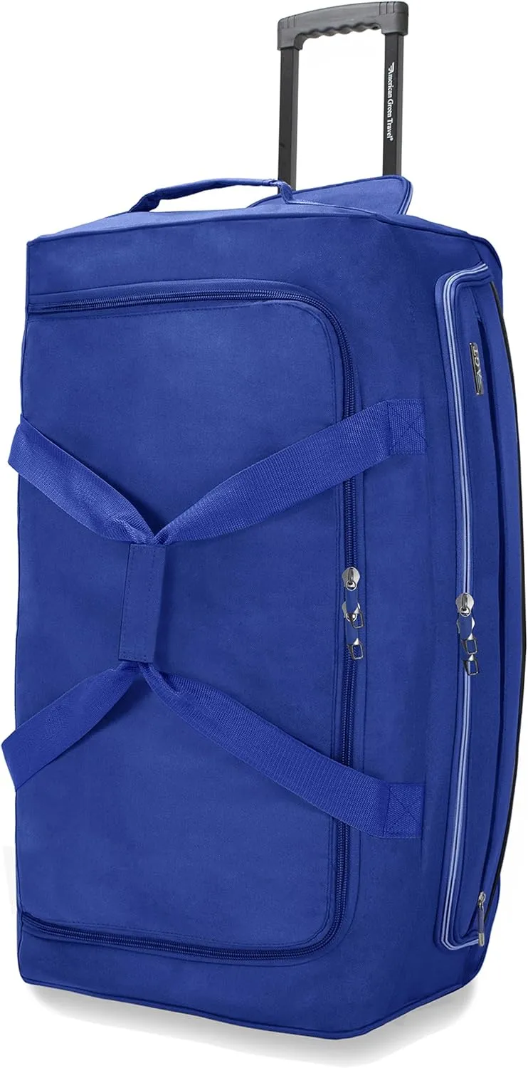 22"/30"/36" Rolling Duffel Bag Travel Wheeled Luggage Suitcase (Blue, 30-inch)
