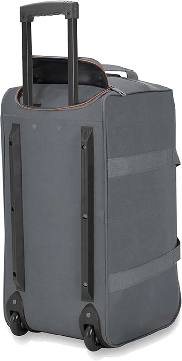 22"/30"/36" Rolling Duffel Bag Travel Wheeled Luggage Suitcase (Grey, 22-inch)