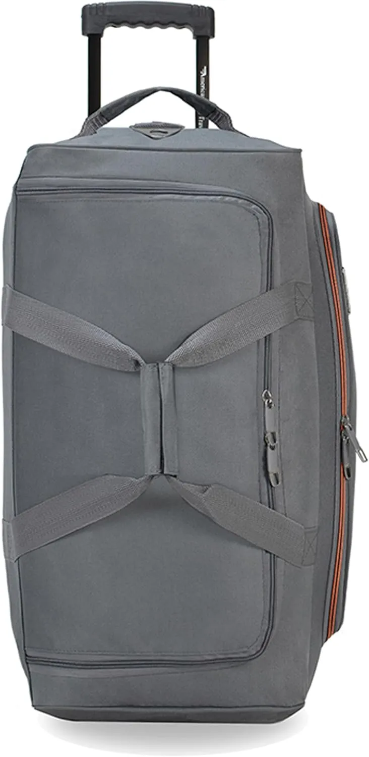 22"/30"/36" Rolling Duffel Bag Travel Wheeled Luggage Suitcase (Grey, 22-inch)