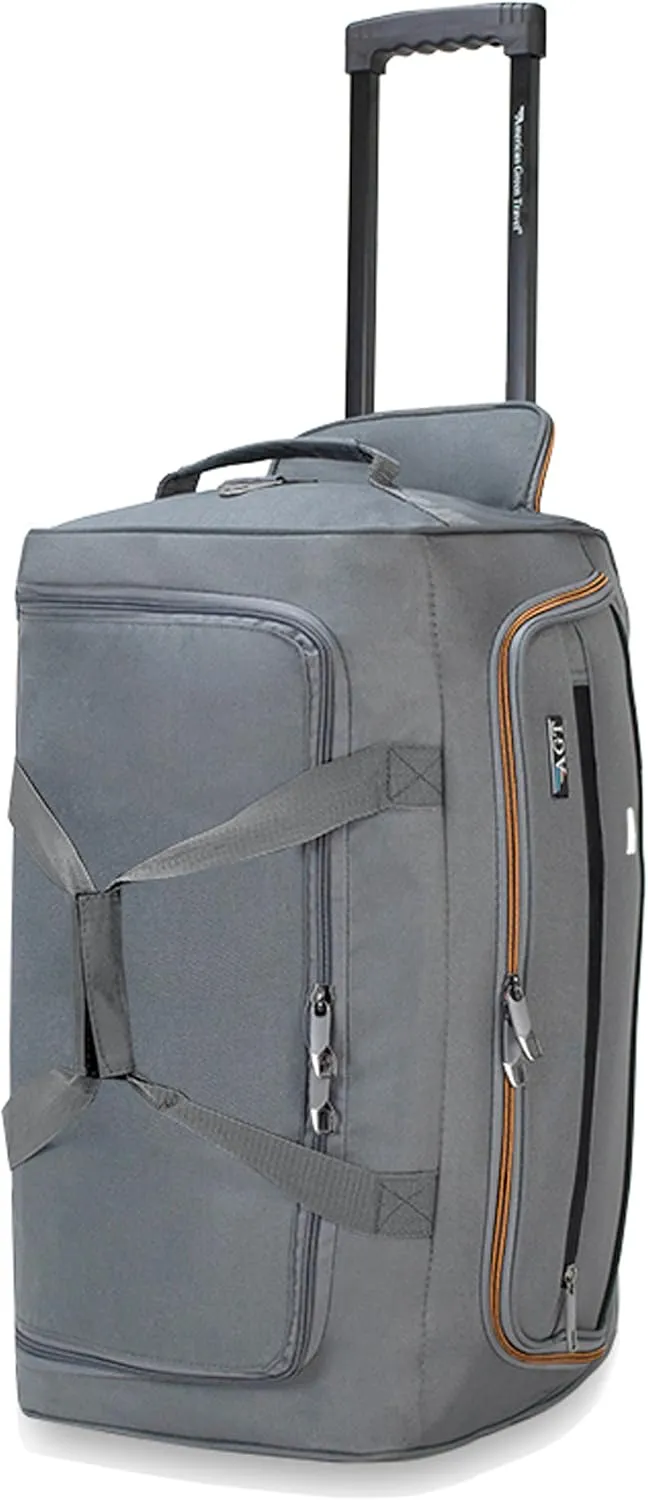22"/30"/36" Rolling Duffel Bag Travel Wheeled Luggage Suitcase (Grey, 22-inch)