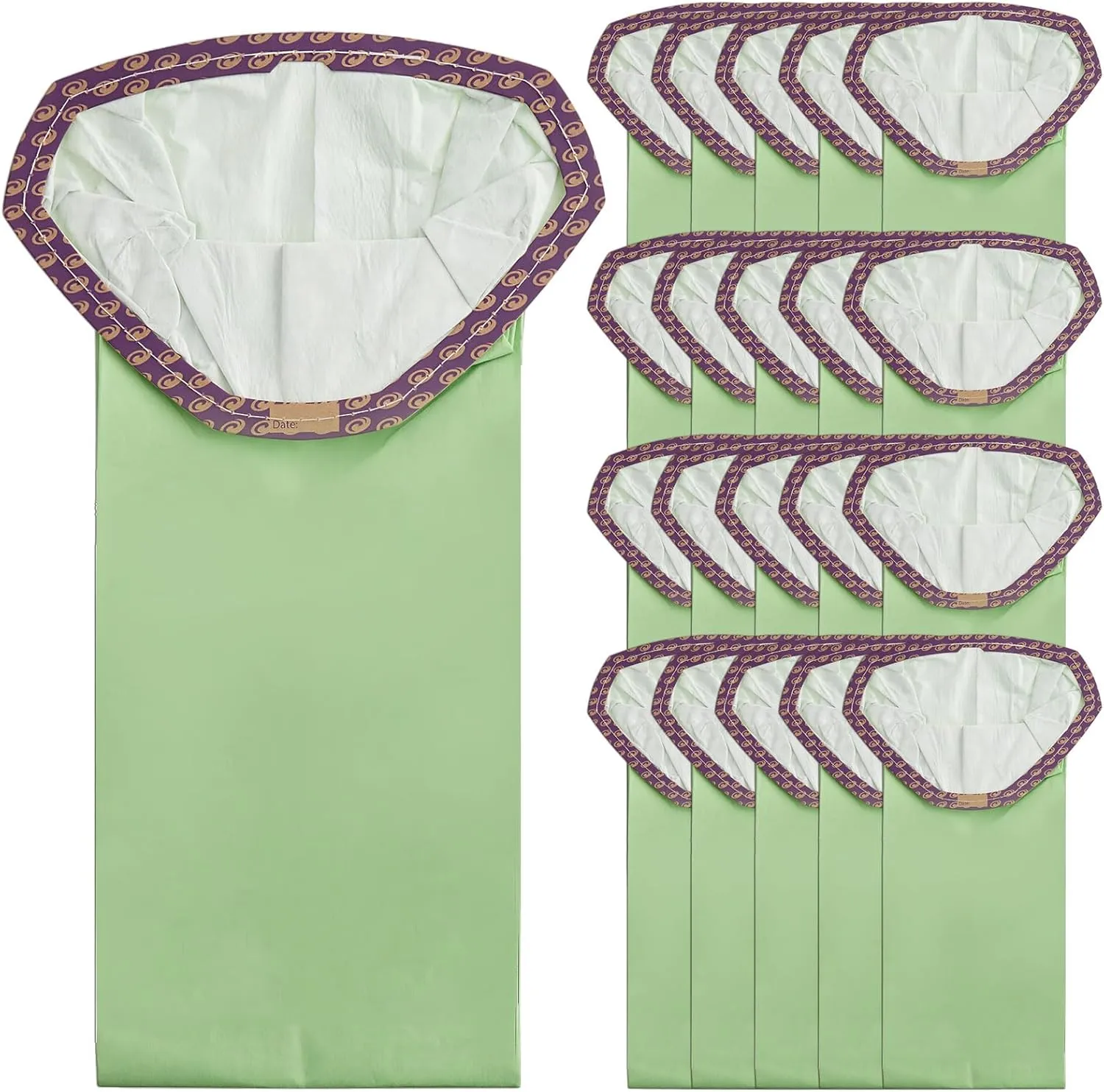 24 Pack 107313 Micro Filter Bags Replacement for ProTeam 10 Quart Backpack Vacuum - Compatible with Super Coach Pro 10, GoFit 10, Open Triangular Collar, 3-Ply Premium Material, Advanced Filtration