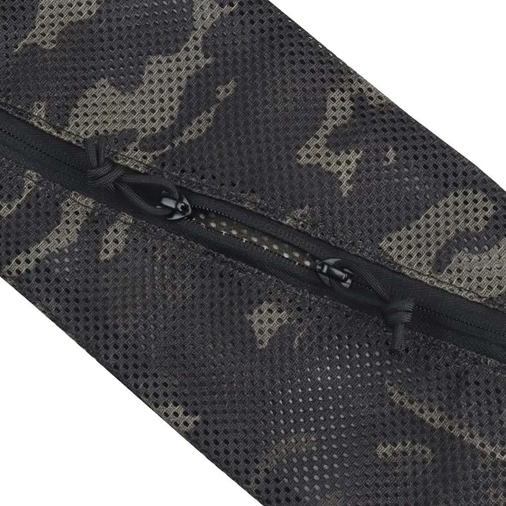 2PC Tactical Carry On Zipper Mesh Pouch, Insert Organizer Utility Admin Pouch Travel Organizer EDC Bag Toiletry Kit Set Storage Case 12X6 inch (BKCP)