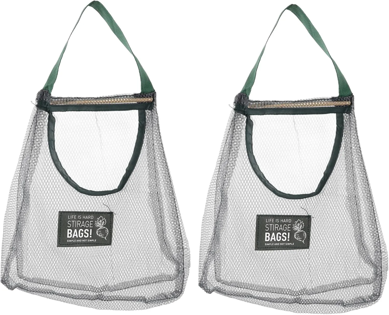 2pcs Kitchen Vegetable Bag Fruit Hanging Pouches Onion Garlic Ginger Bags Mesh for Storage Hang Mesh