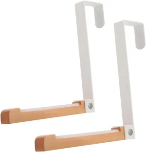 2pcs Over The Door Storage Organizer Hooks Space Saving Hanger for Coats Towels Handbags and More for Closets Bathrooms Laundry Rooms and Apartments