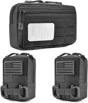 3 Pack Tactical Molle Admin Pouch, EDC Tool Pouch Bag Horizontal Modular Pouches, Utility Tool Pouch with Molle Accessories