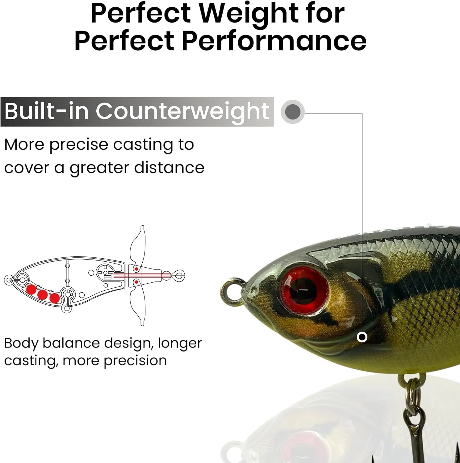 3 pcs Topwater Fishing Lures with Propellers, Plopper Hard Baits with Floating Rotating Tail, Plopping Sputter Minnow Swimbait Set Kit for Saltwater Freshwater Bass Perch Pike Muskie