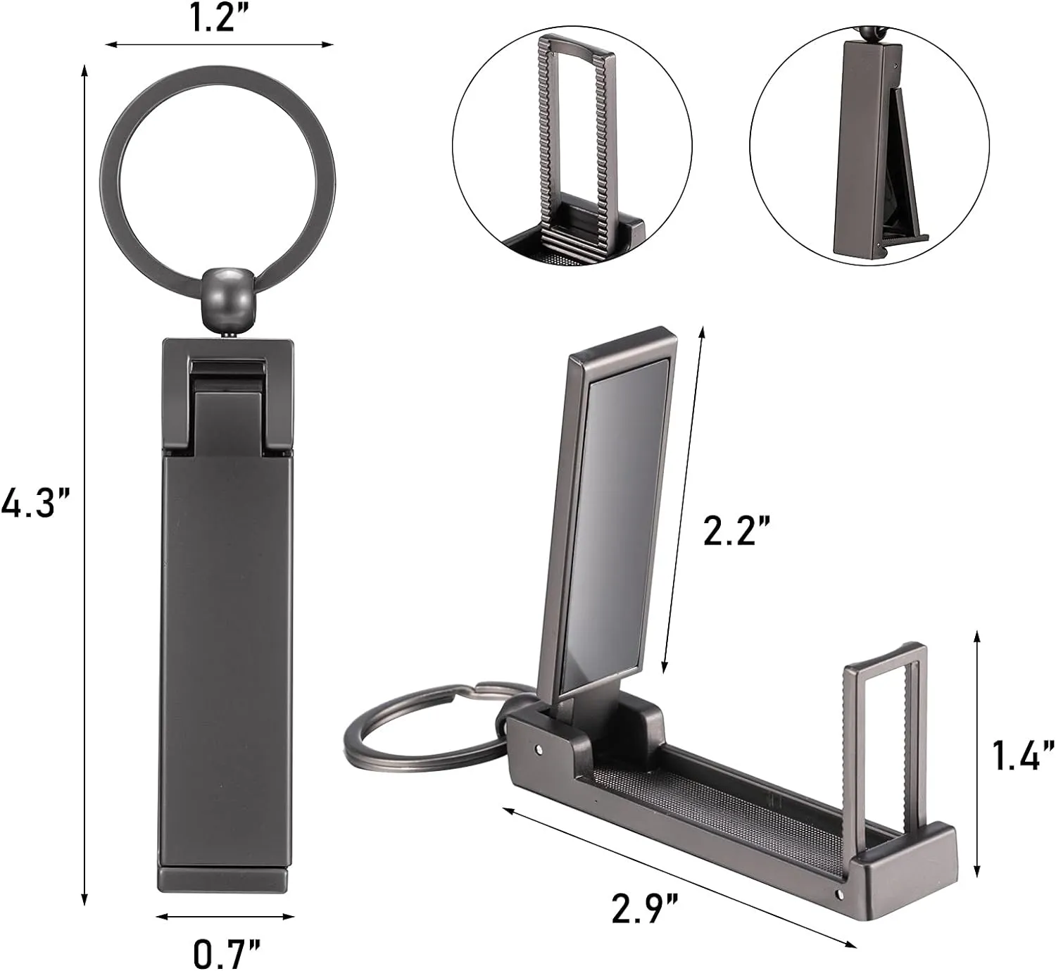 3 Pieces Purse Hook for Table Instant Bag Hook Hanger, Handbag Table Holder Hanger Set Mobile Phone Holder Foldable Storage Stylish Swivel Design for Women Desk(Silver, Gun-Black, Gold)