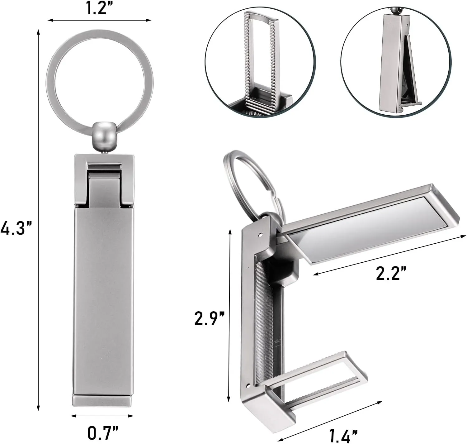 3 Pieces Purse Hook for Table Instant Bag Hook Hanger, Handbag Table Holder Hanger Set Mobile Phone Holder Foldable Storage Stylish Swivel Design for Women Desk(Silver)