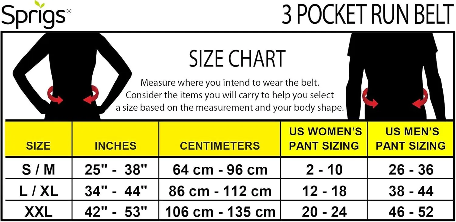 3 Pocket Adjustable Running Belt Waist Pack, Fanny Pack For Working Out With Sweat Resistant Backing, Holds All iPhone Models