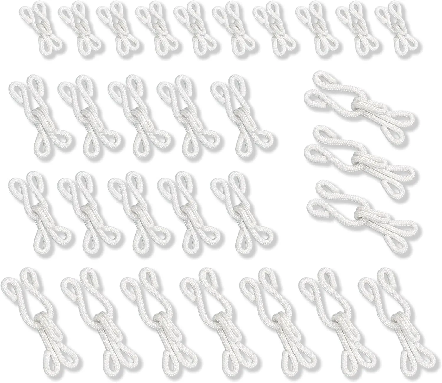 30 Sets Covered Hook & Eye Sewing, Hook and Eye Closures Sewing Hooks and Eye Polyester Covered Covered Sewing Hooks & Eye Closure for Clothing Bra Fur Coats and Jackets